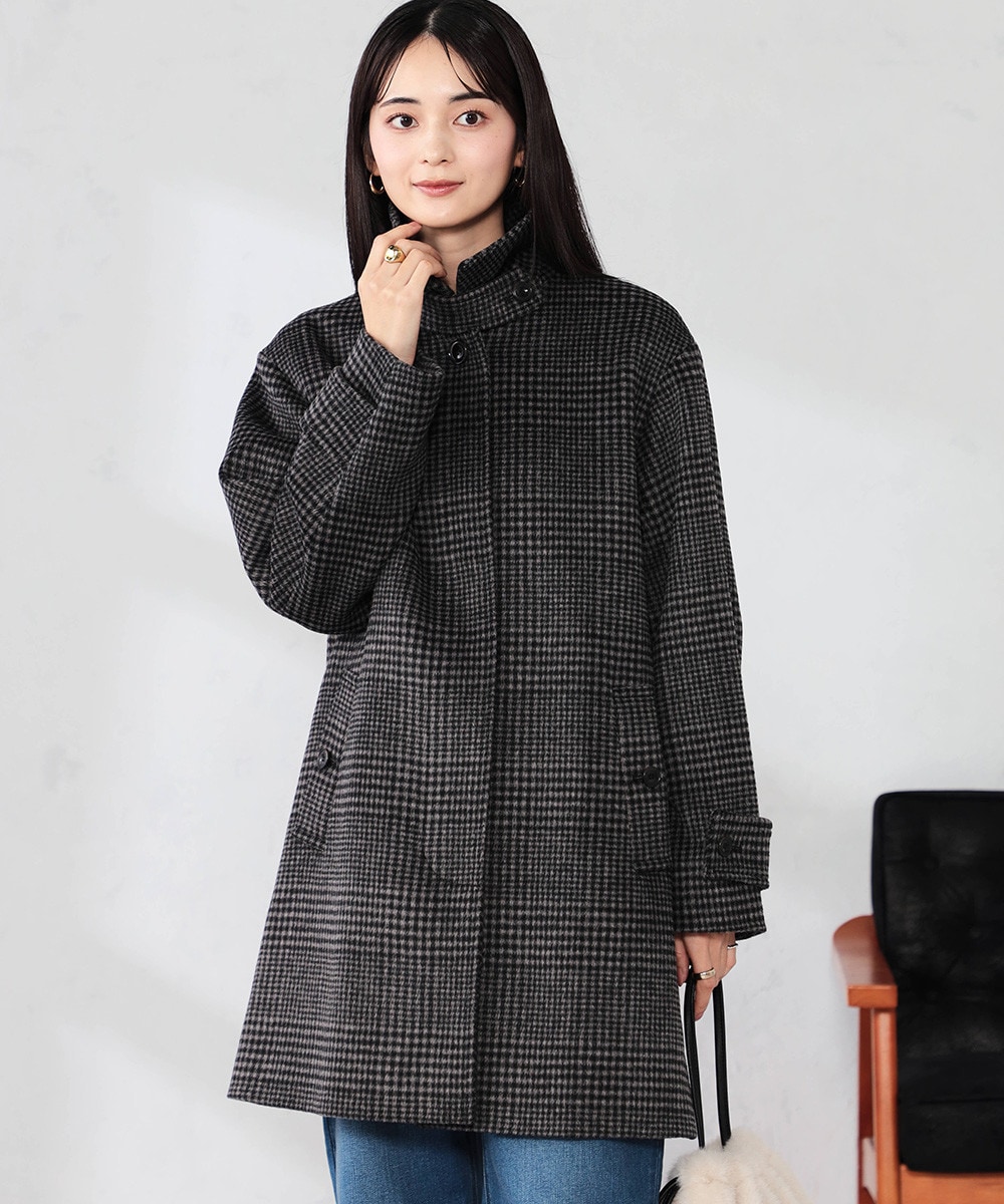 ステンカラーミディコート