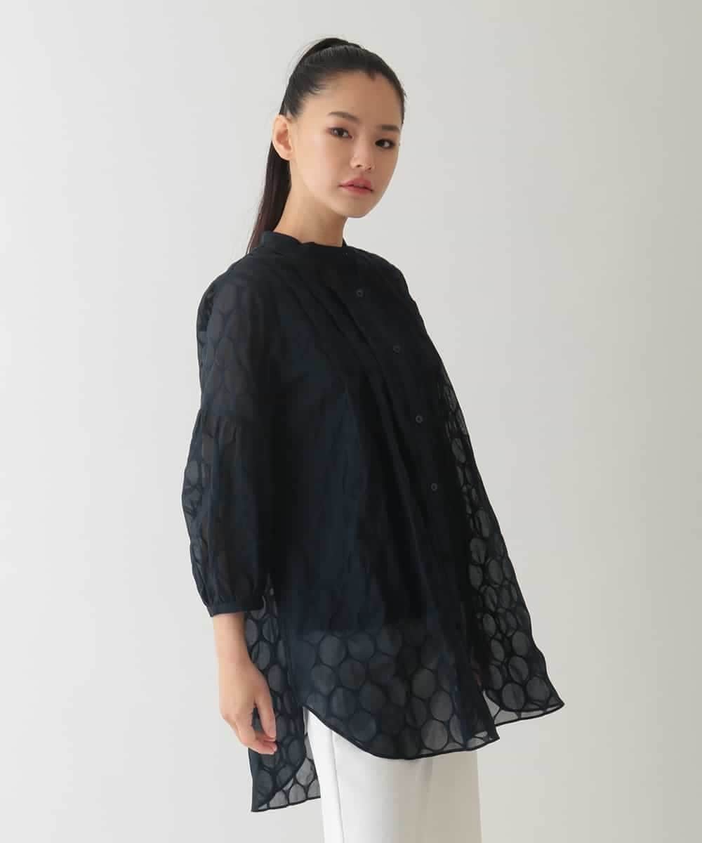 ドットシアータックロングシャツ