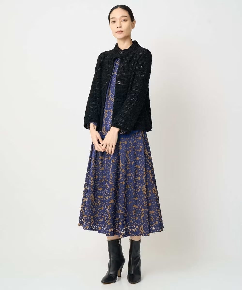 フラワーオパールプリントブラウス×スカート