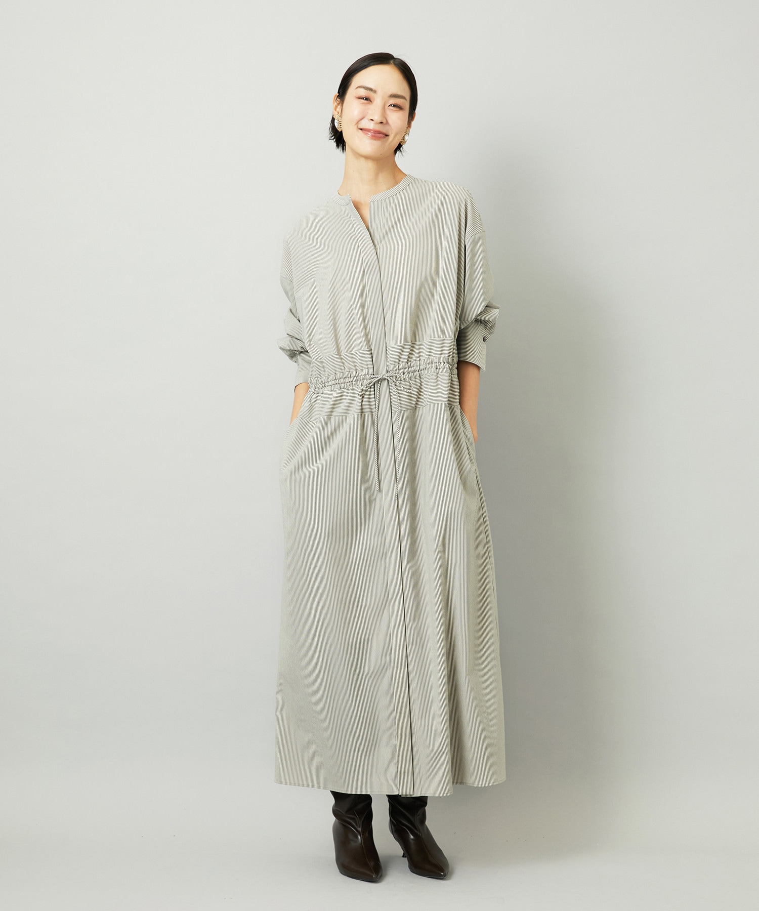 ニットベスト×ワンピース