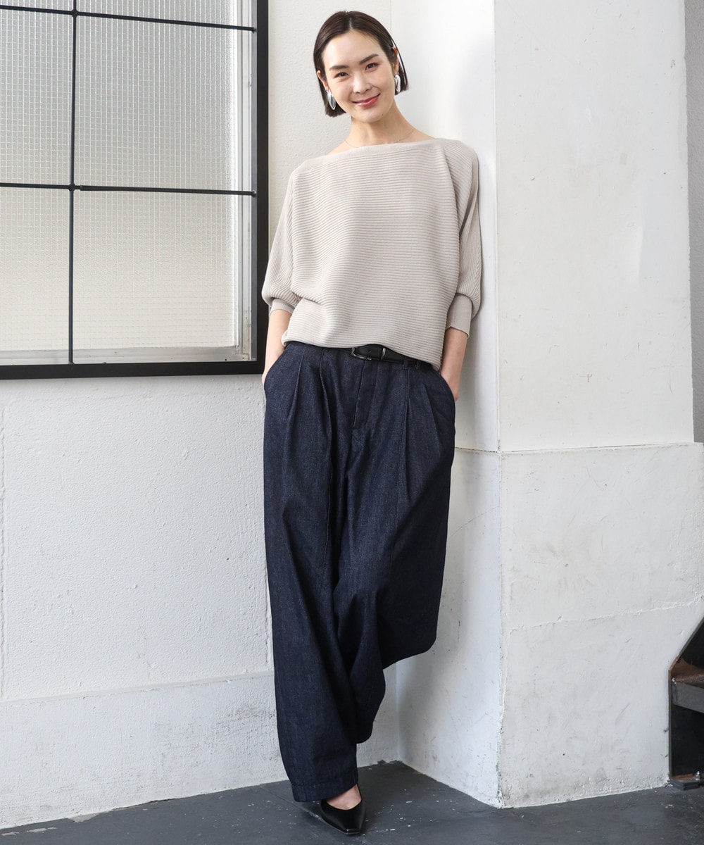 ニット＆カットソー×デニムパンツ