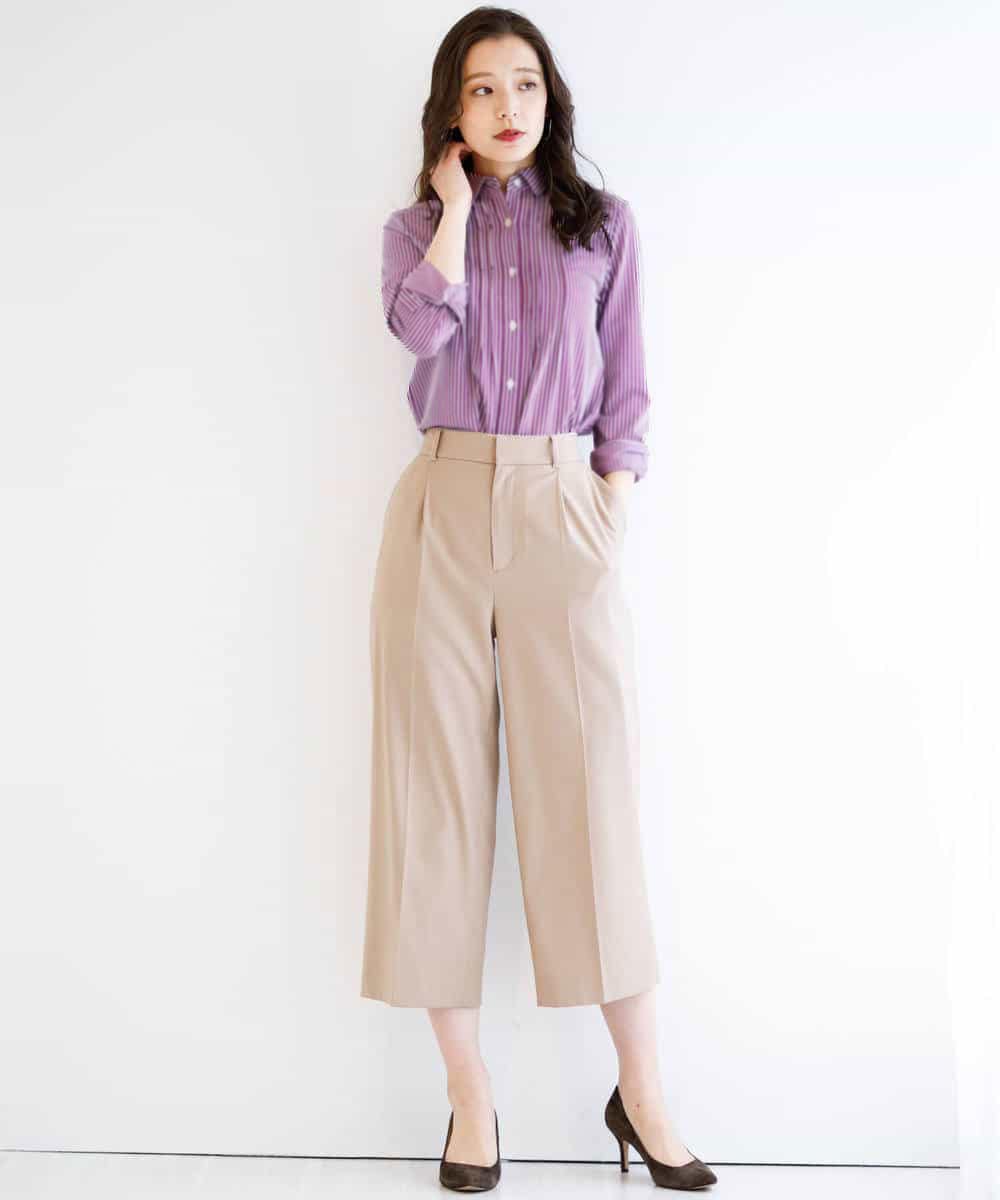 MK ミッシェルクランのワイドパンツを使ったオフィススタイル 1