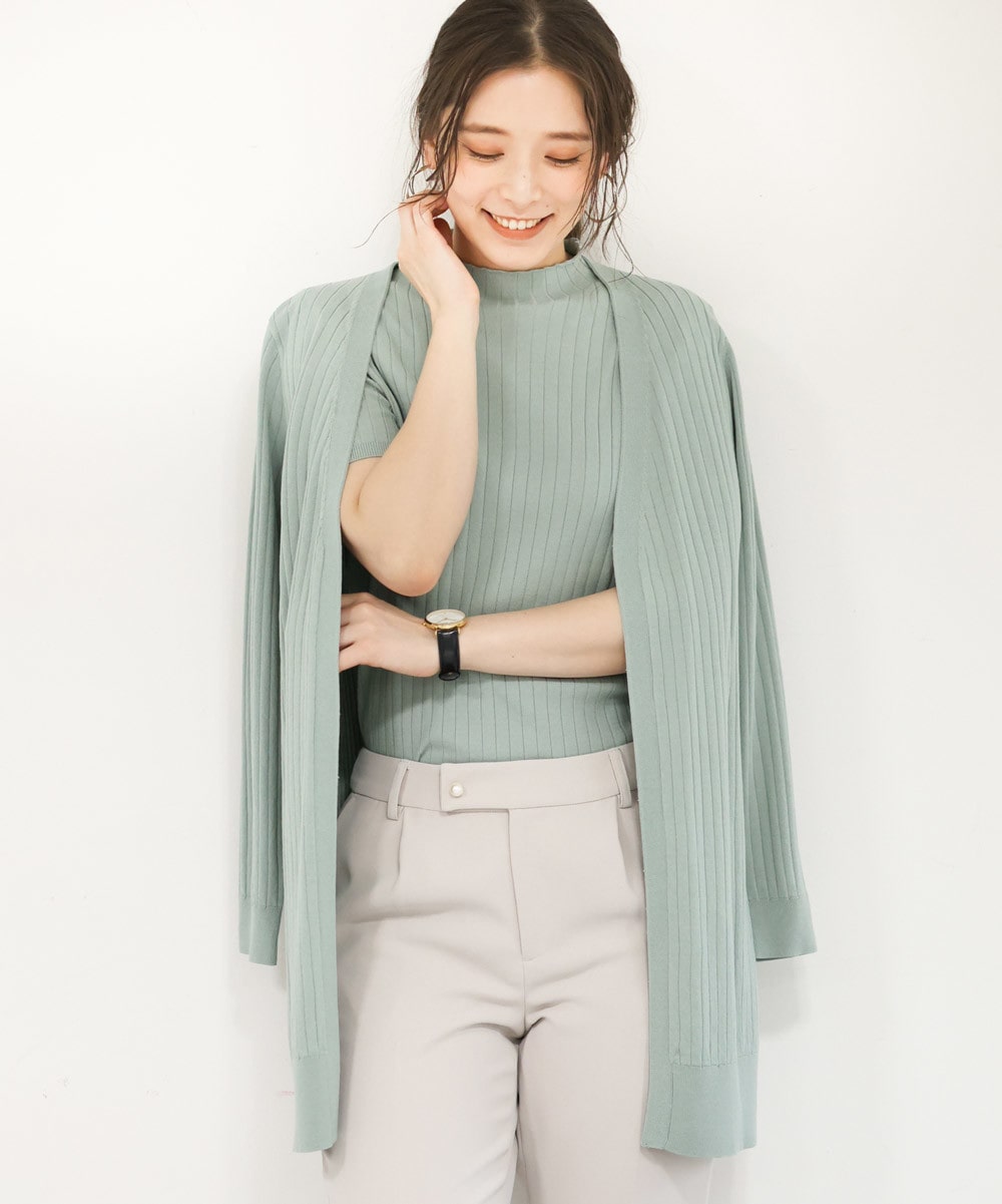 MK ミッシェルクランのカラーニットアンサンブル画像