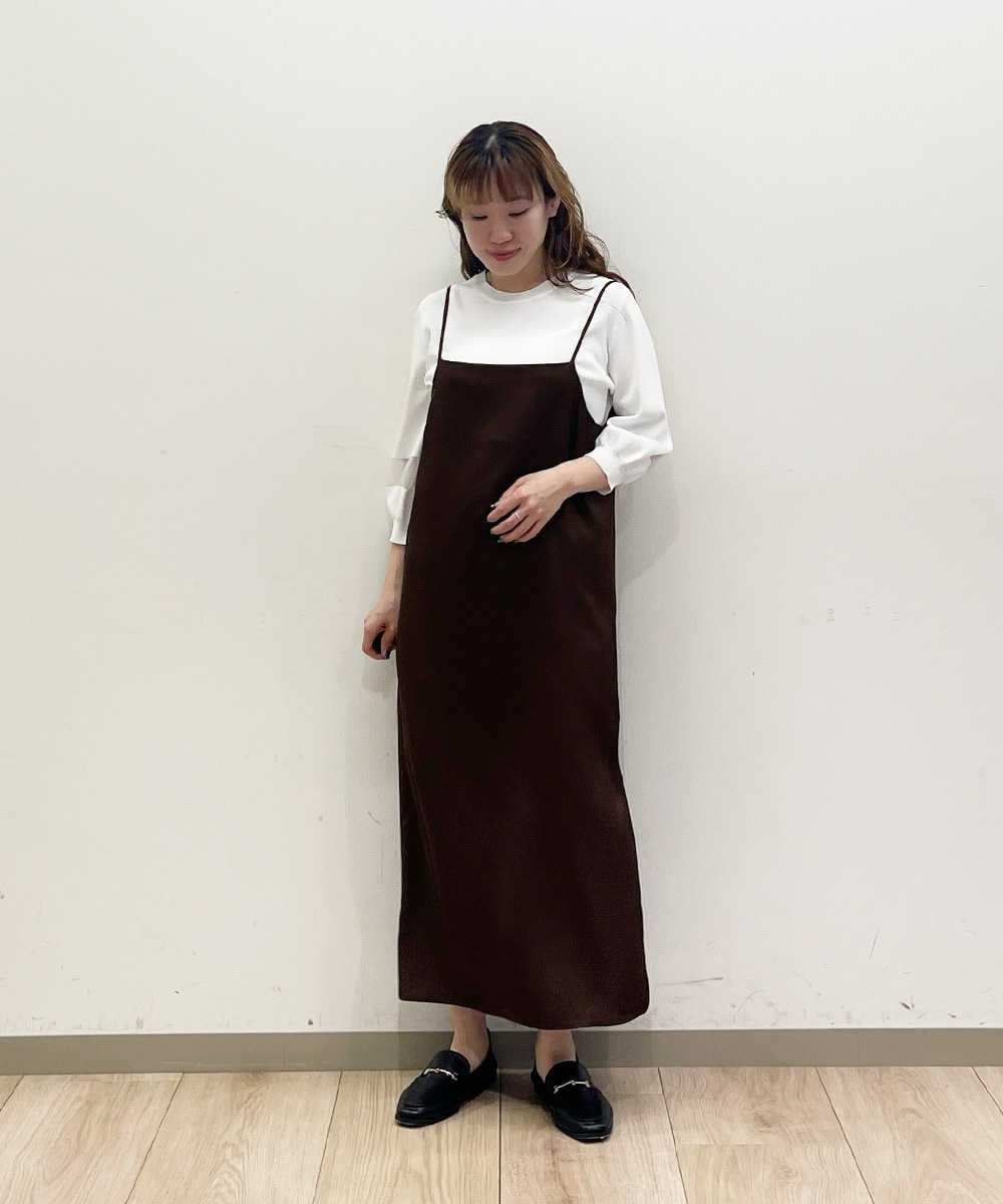 着回し力抜群な上品サテンキャミワンピース