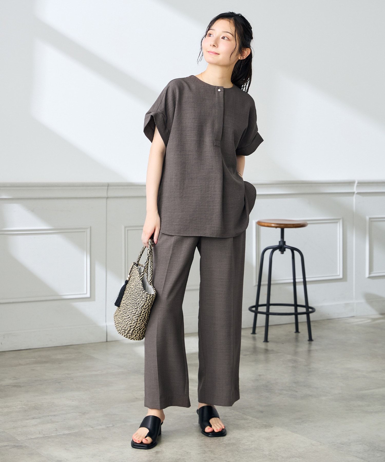 タックパンツセットアップ