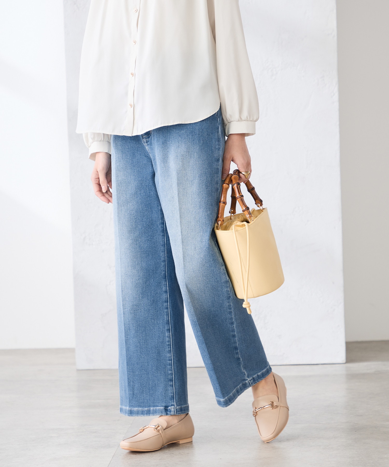 ワイドデニムパンツ