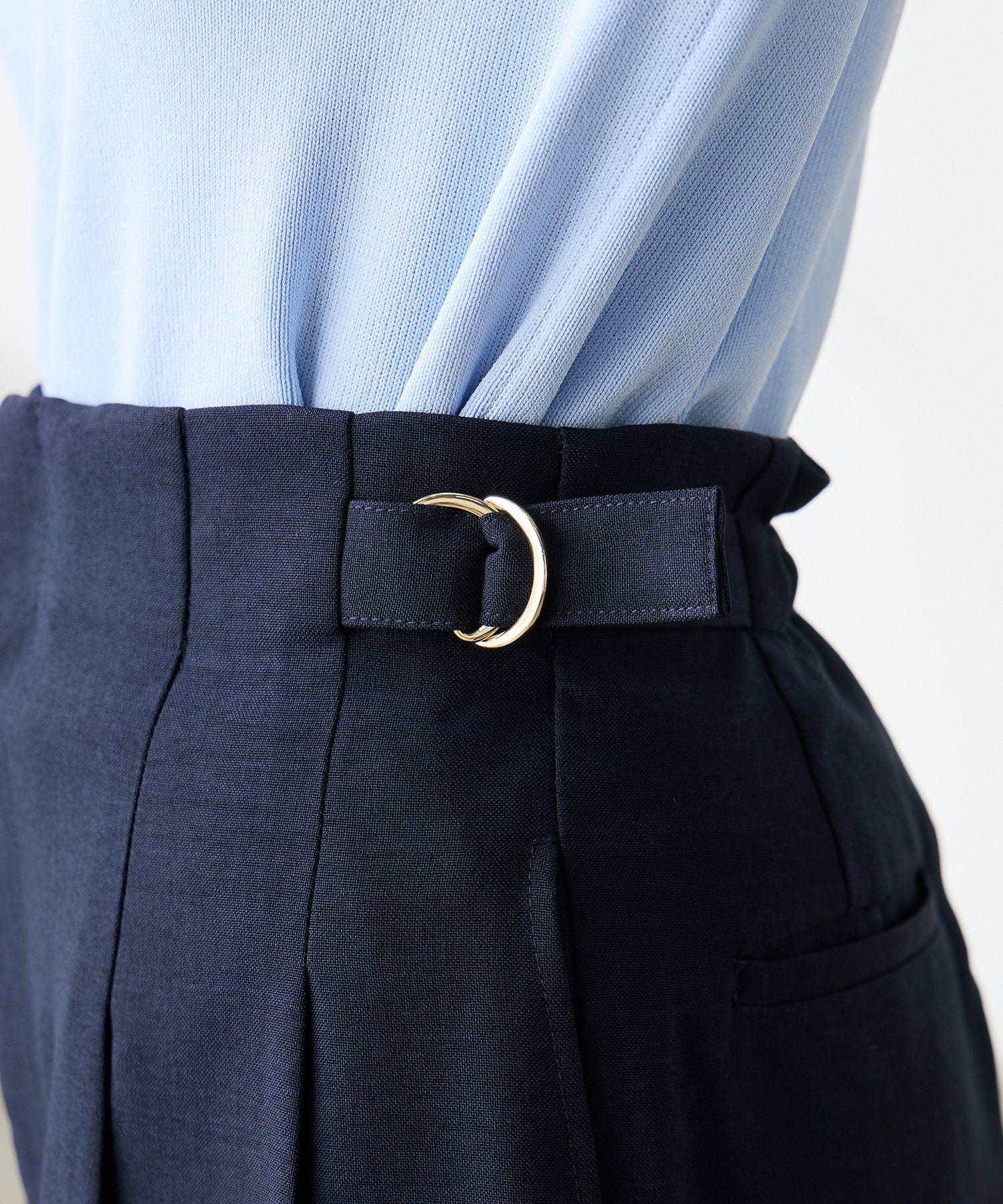 リネンライククロップドパンツ