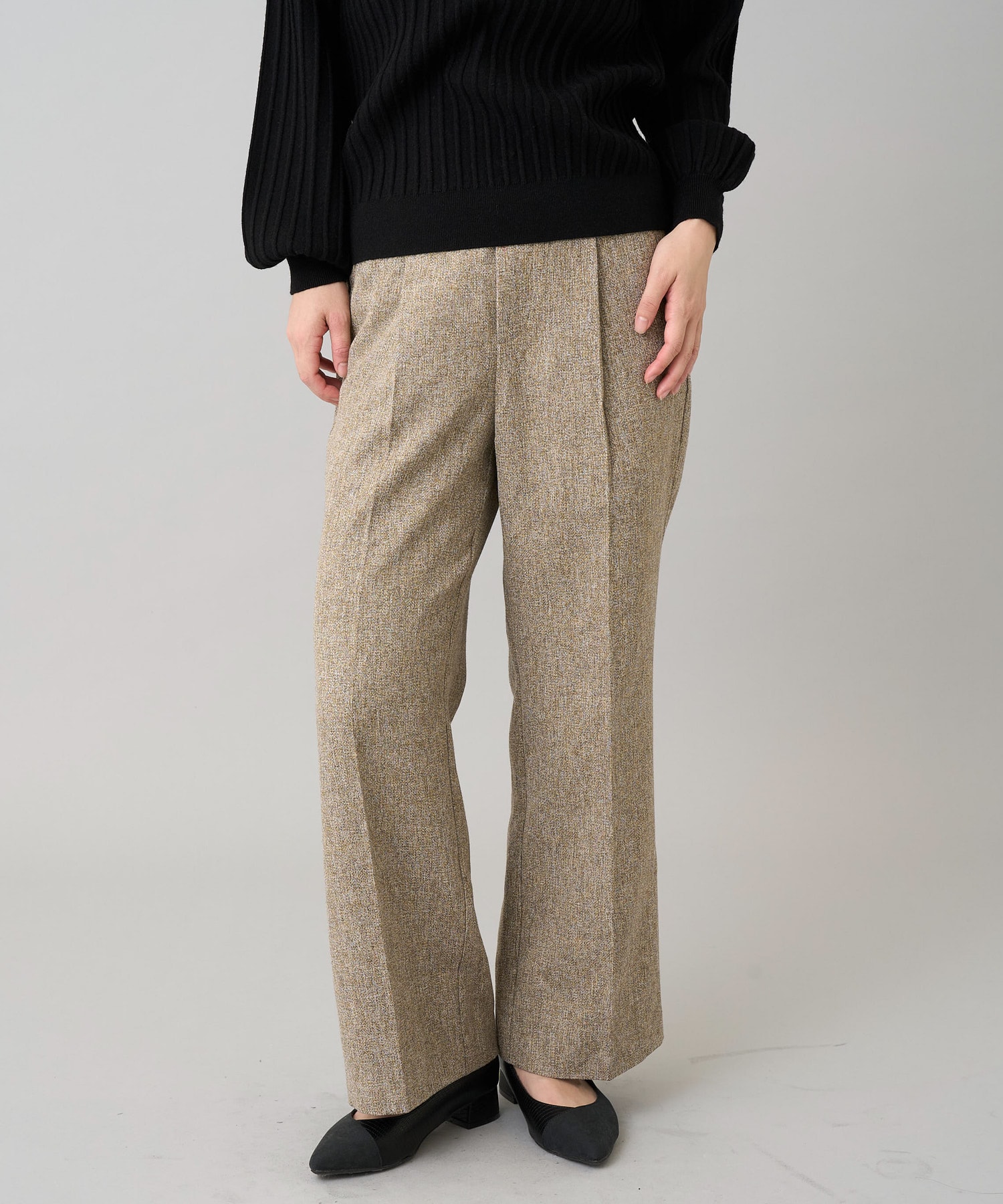 ツイード調ストレートパンツ