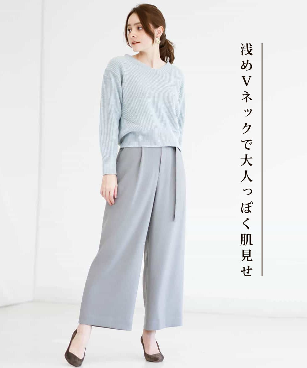 MK ミッシェルクランの洗える畔編みラメニットを使ったコーディネート