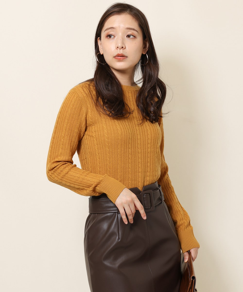 MK ミッシェルクランのミニケーブル柄コンパクトニット画像