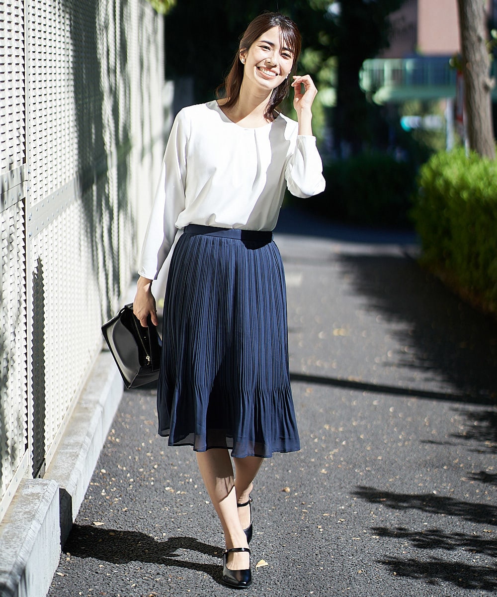 シフォン消しプリーツスカート
