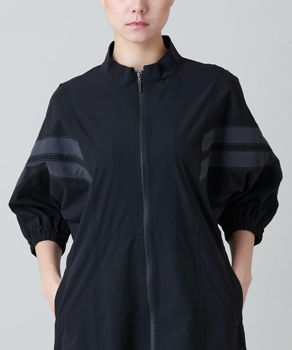 配色ラインフロントジップワンピース