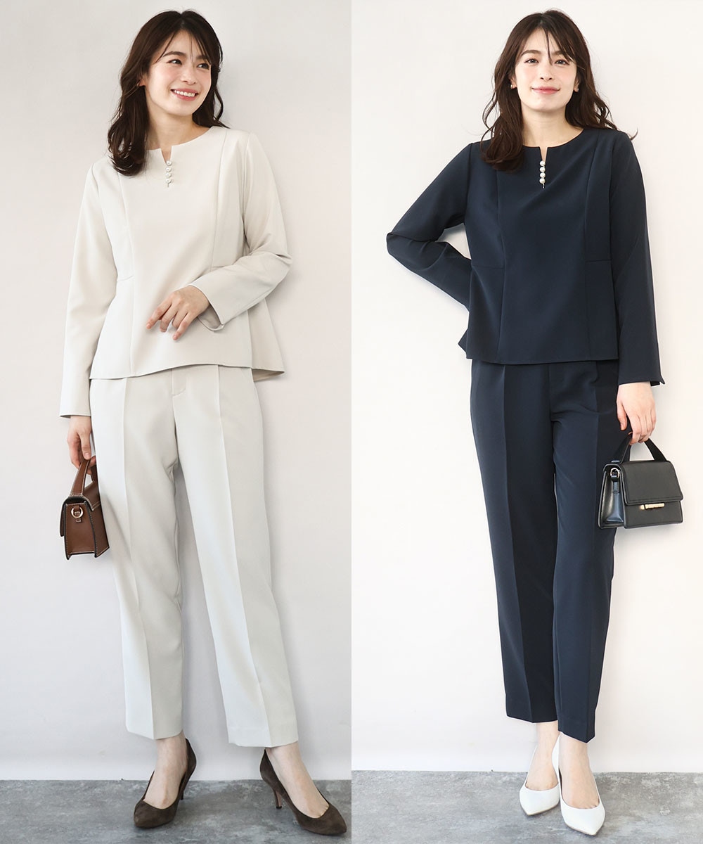 ダブルクロス ペプラムブラウス/洗える/WEB限定サイズあり