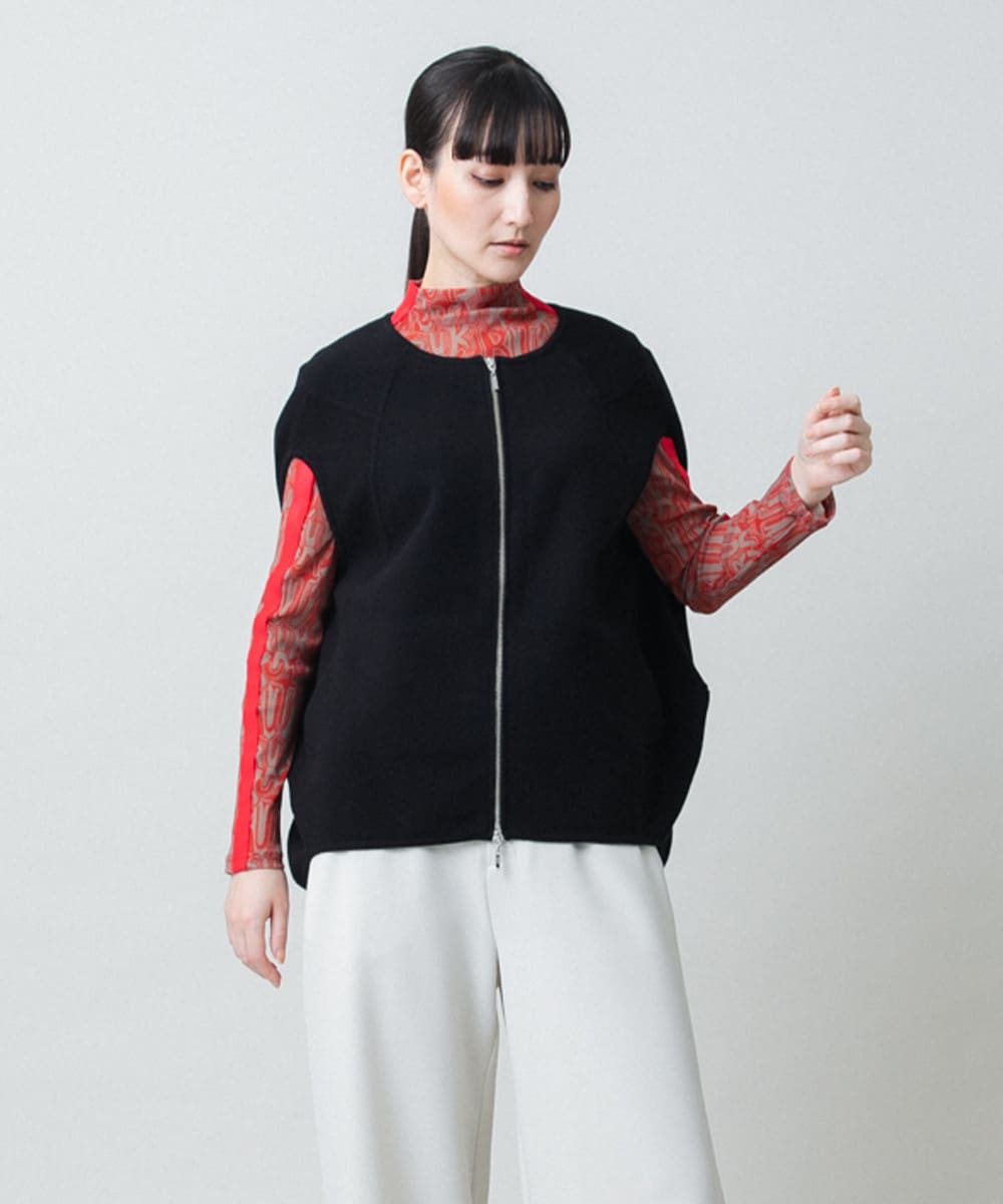 ミラノリブデザインニットベスト/洗える