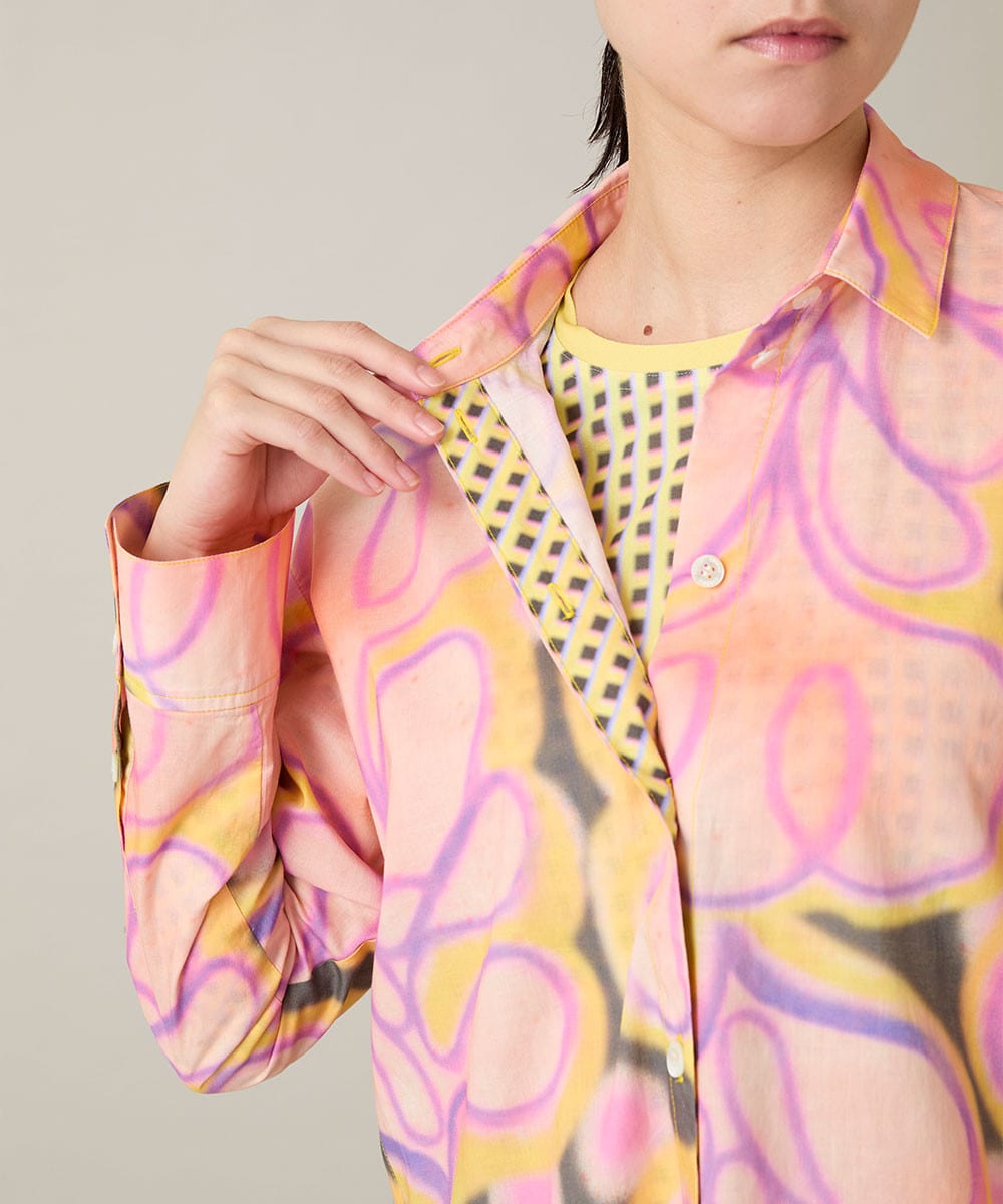 フラワーファジーローンシャツ