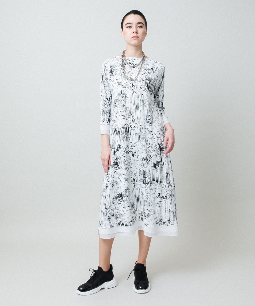 インクペインティングワンピース/日本製/洗える