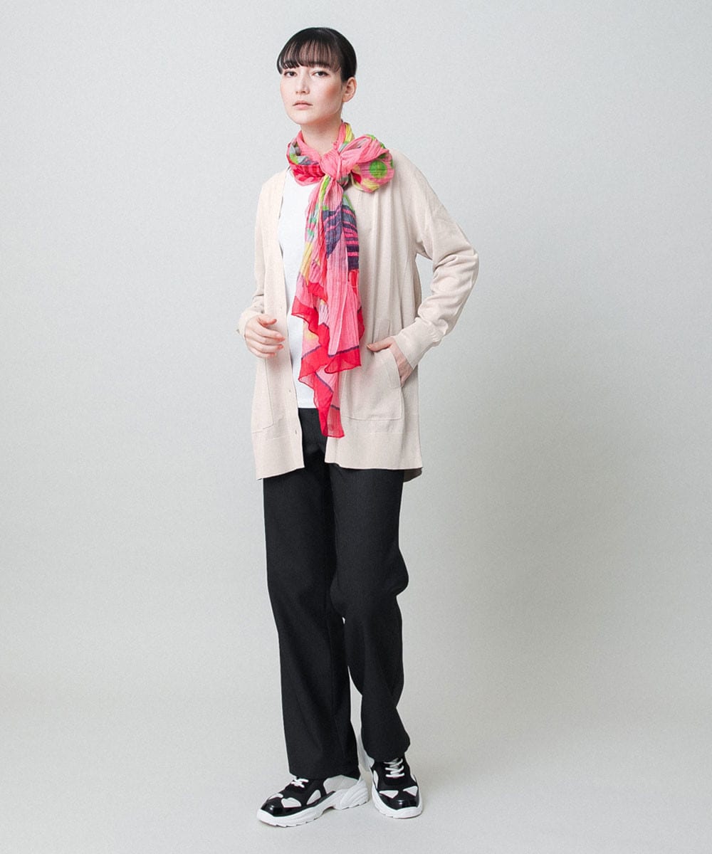 ボタニカルフラワープリントストール