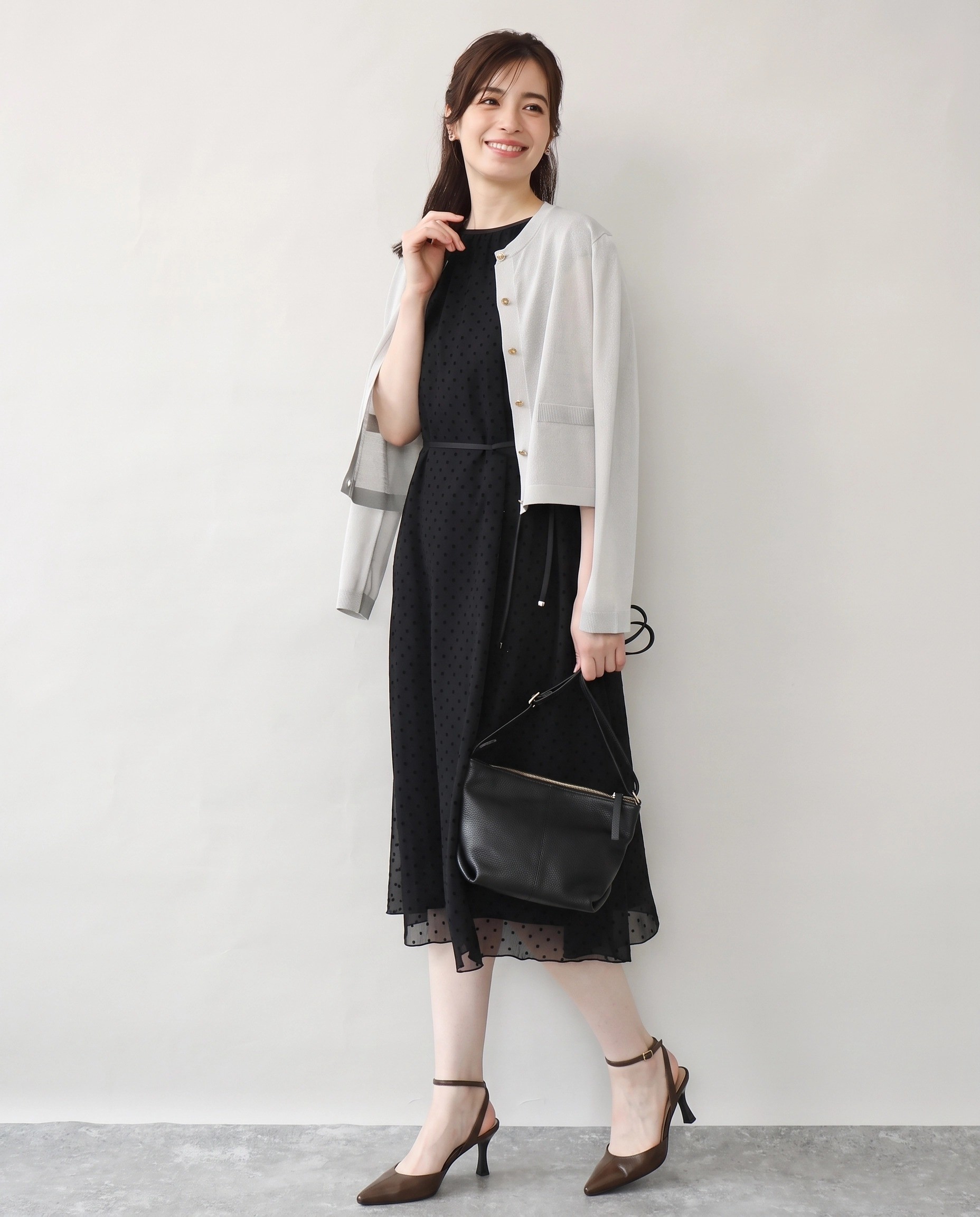 フロッキードットシアーワンピース/洗える