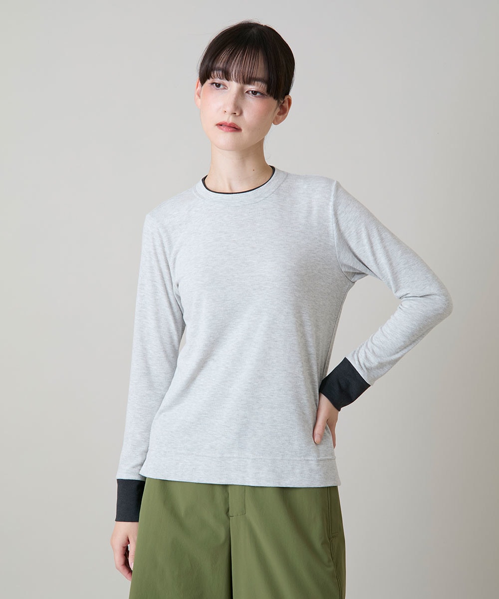 アルガンオイル配色カットソー/日本製/洗える