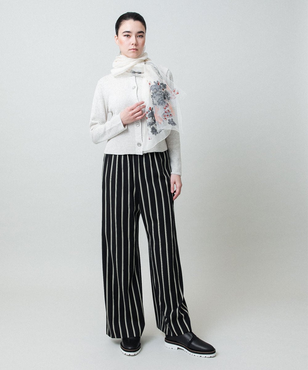 切り替えニットカーディガン/日本製/洗える