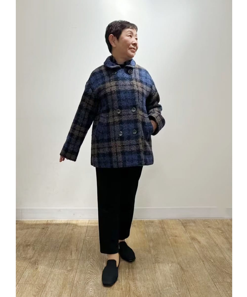 【ウール】大人上品＆キュートなチェック柄コート