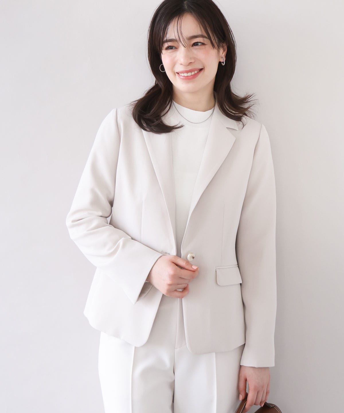 [セットアップ対応]ライトラブルクロス テーラードジャケット/洗える/WEB限定サイズあり