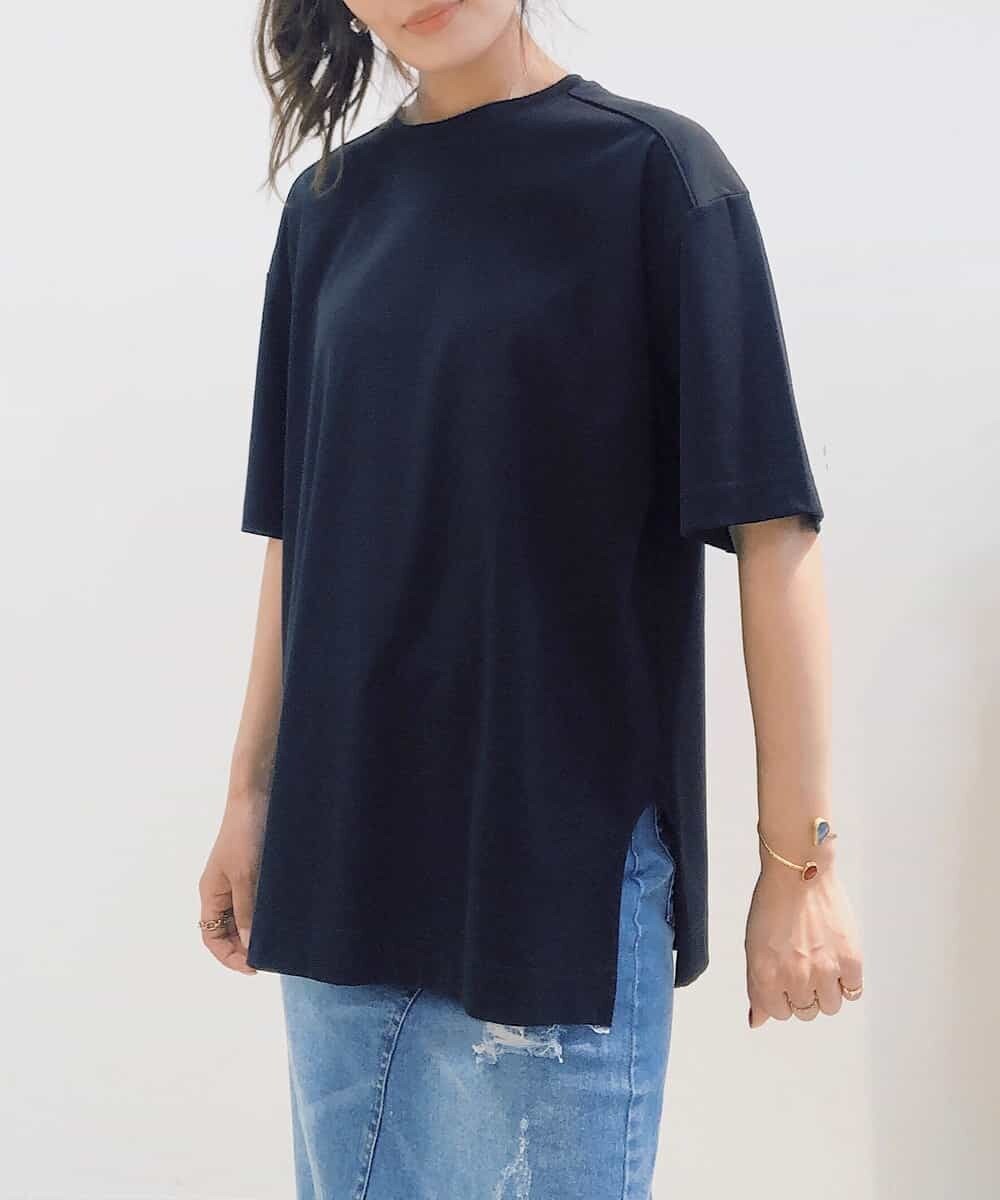 ラインTシャツ[涼]×デニムアシメトリースカート