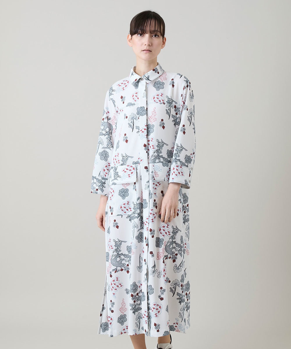 オリエンタルアニマルプリントワンピース /日本製/洗える ￥12