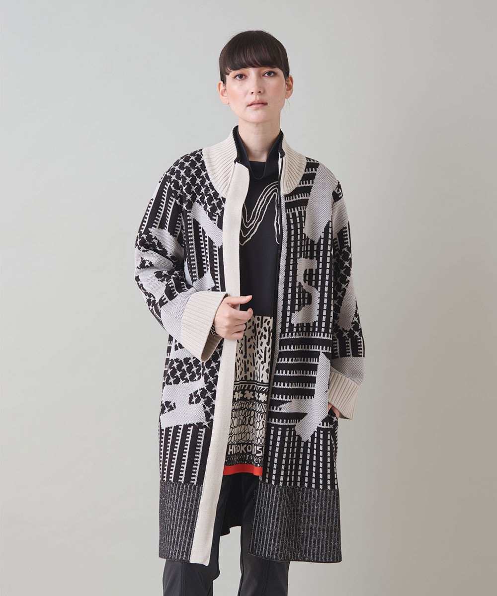 【ベージュ：WEB/京王百貨店新宿店限定カラー】フロントジップニットコート/日本製/洗える