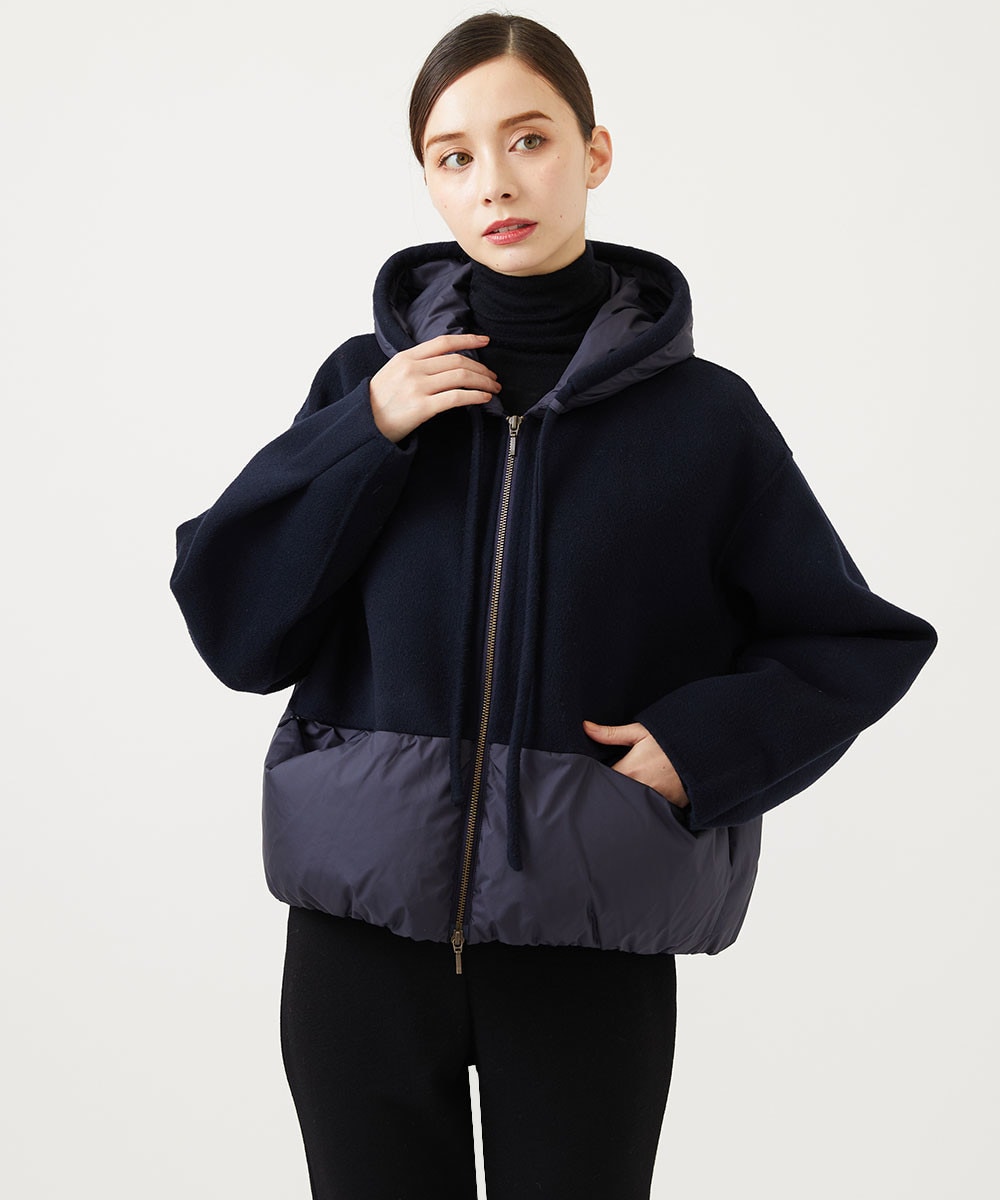 Short wool & down short coat