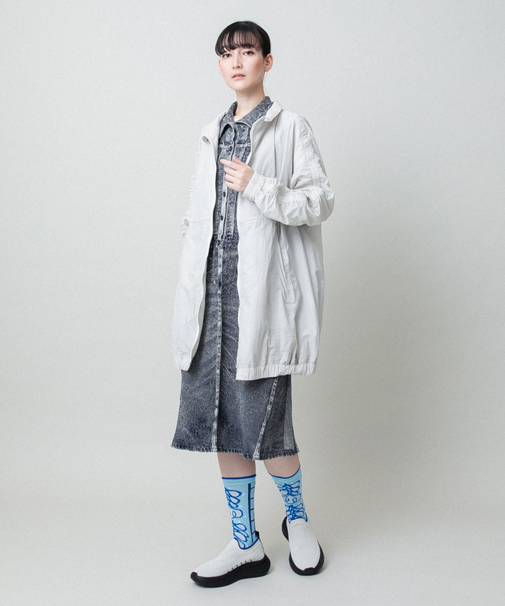 立体ストレッチデニムワンピース /日本製/洗える