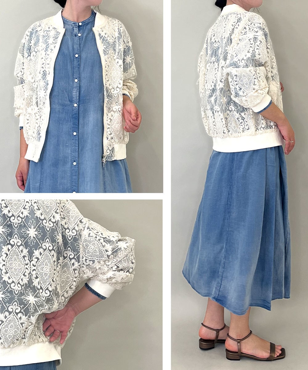 フラワーレースブルゾン