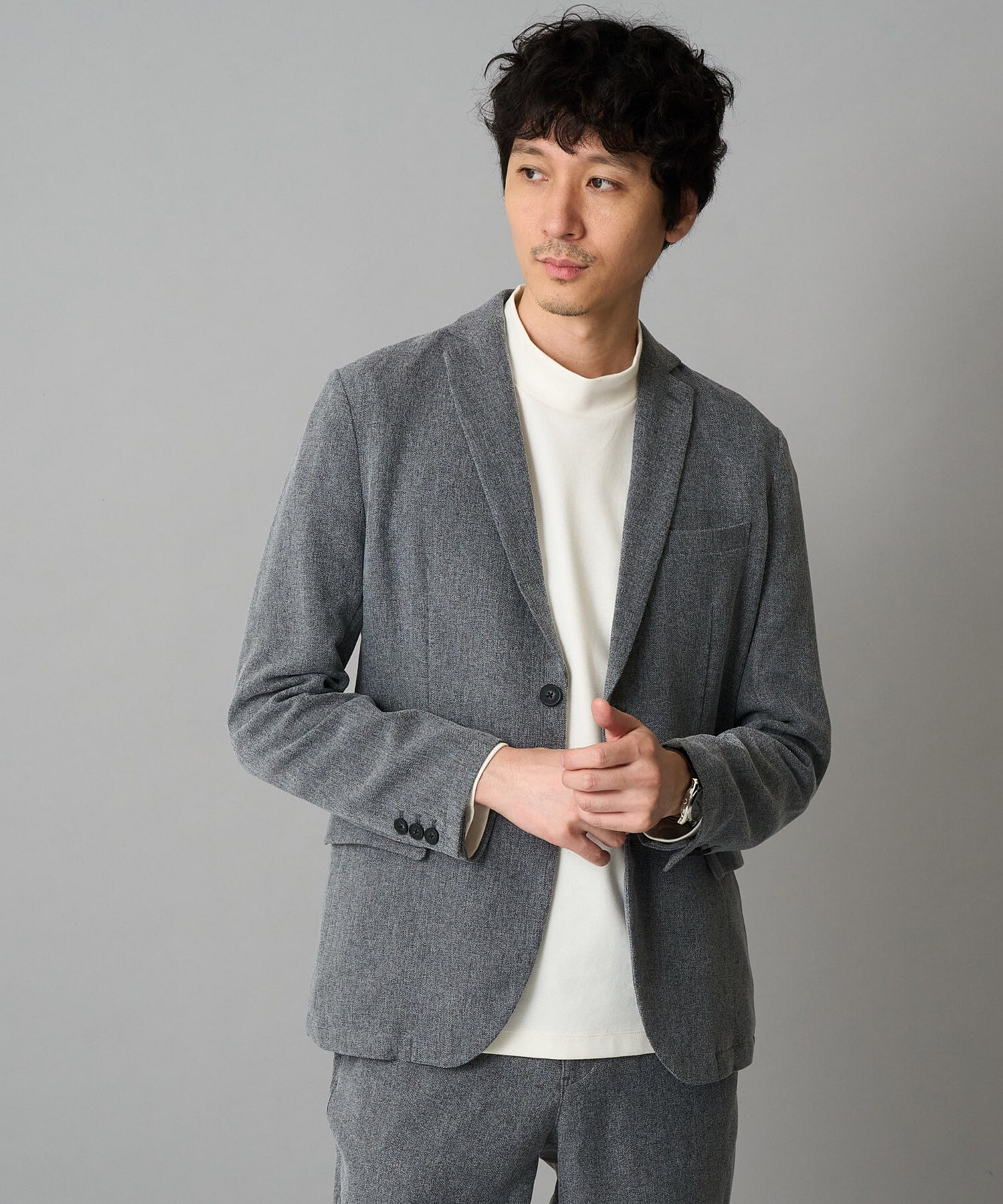 ヘリンボーンテーラードジャケット