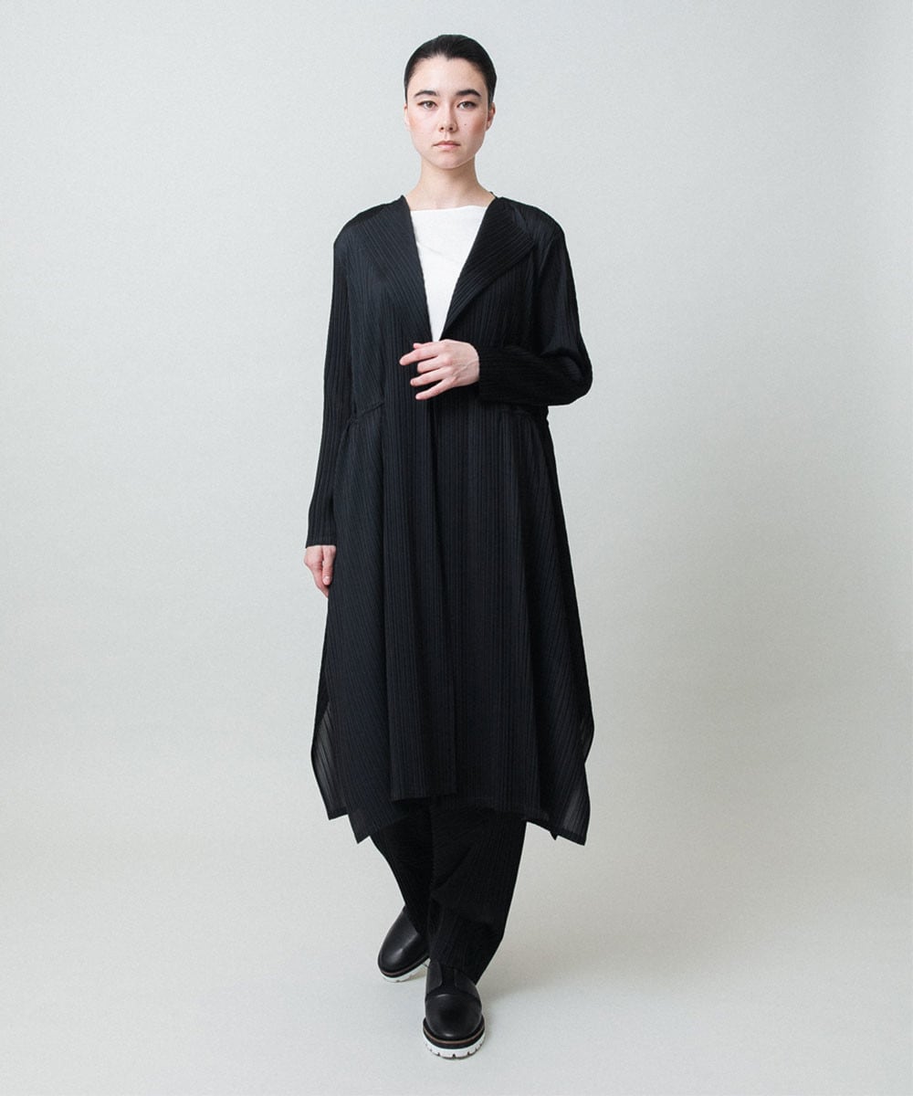 ランダムプリーツロングカーディガン/洗える