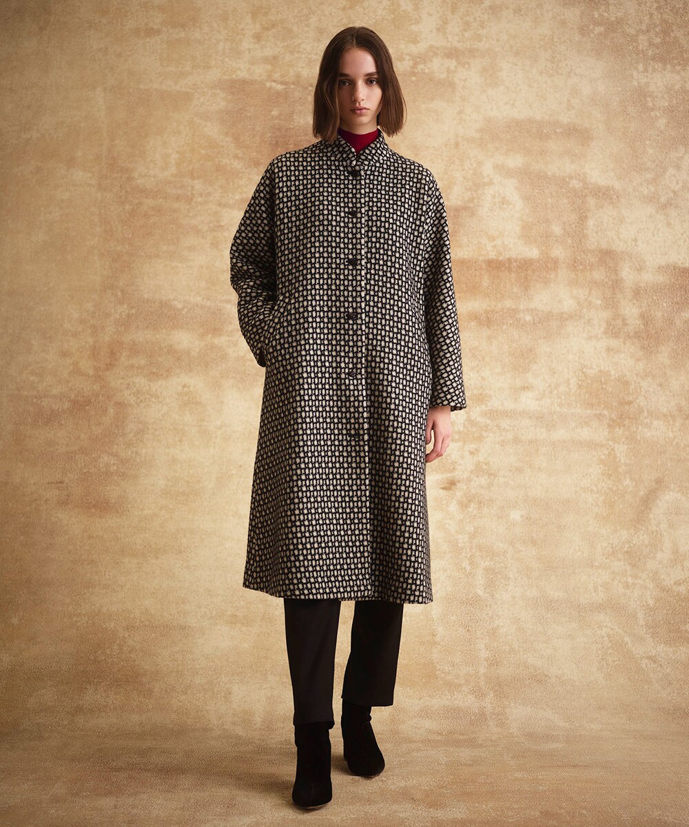 Mosaic jacquard coat