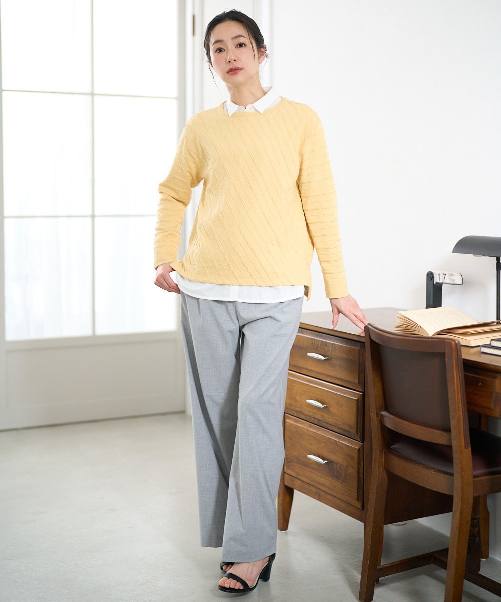 ケーブル柄ニットプルオーバー