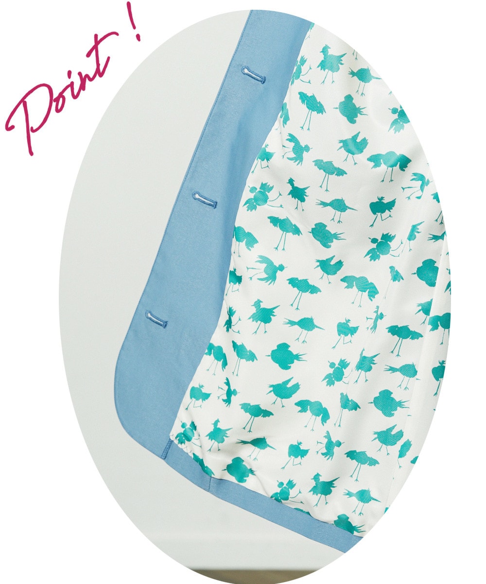 オシャレな春カラー 裏地プリントミドル丈コート