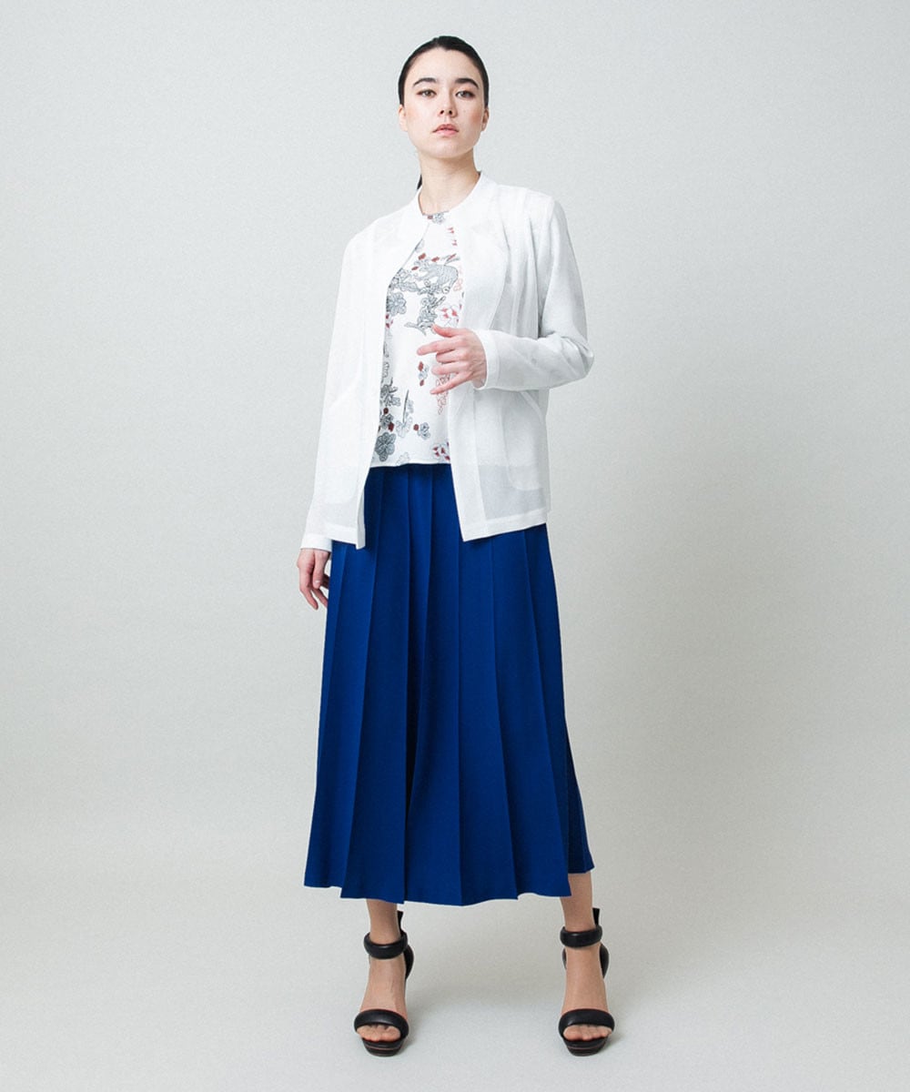 立体プリーツシルエットスカート /洗える