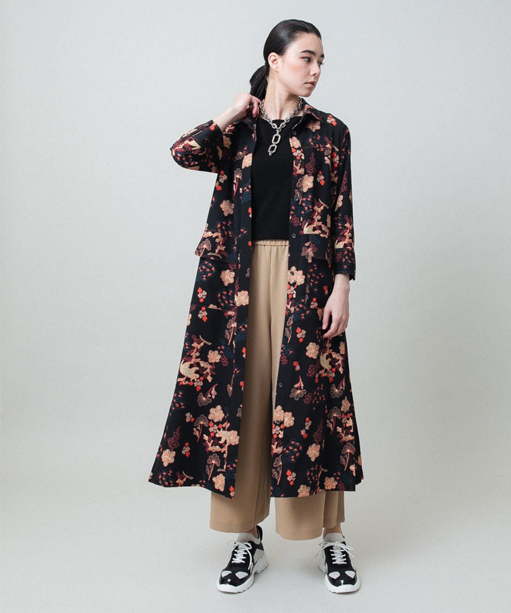 オリエンタルアニマルプリントワンピース /日本製/洗える