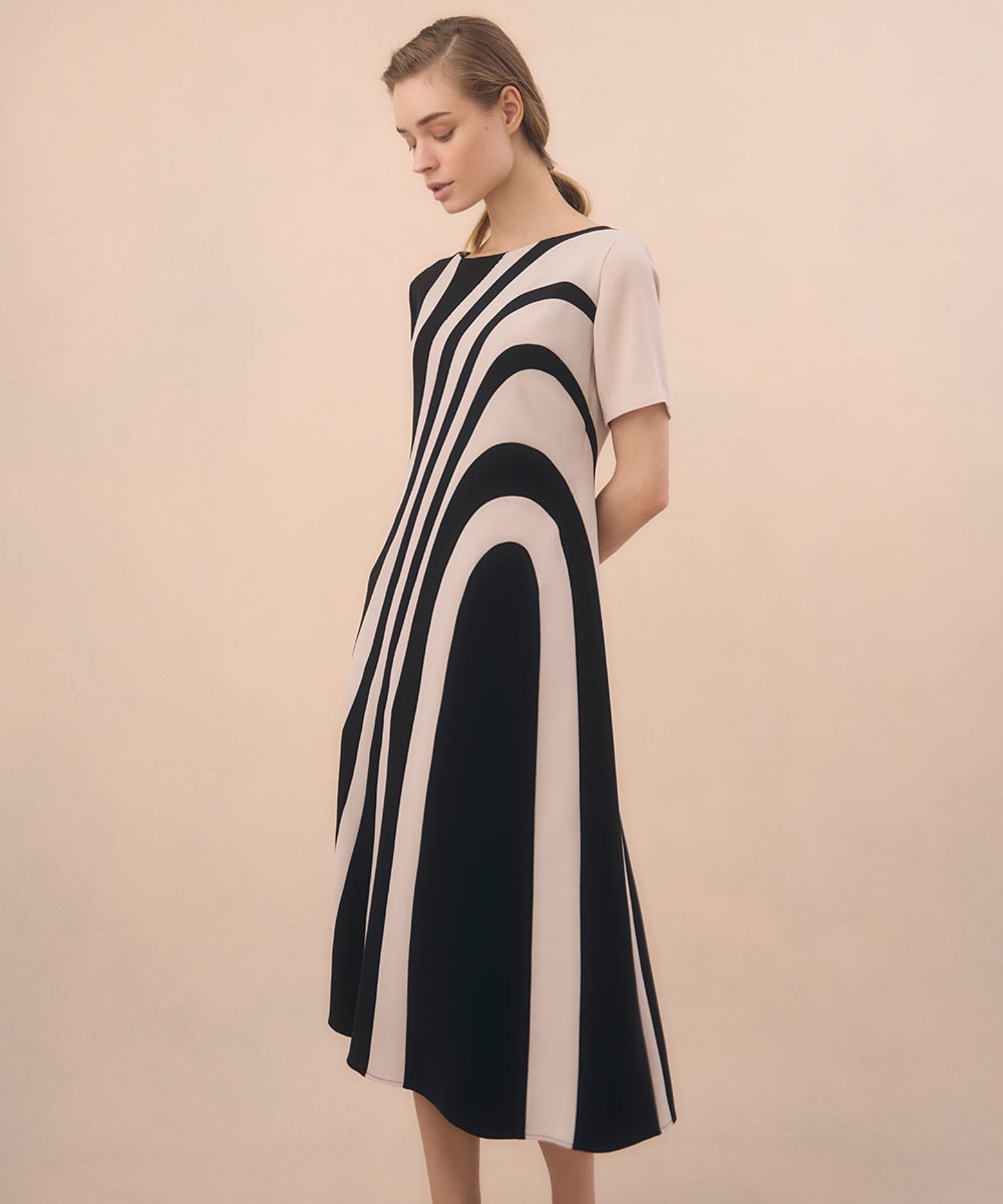 Wave bi-color dress