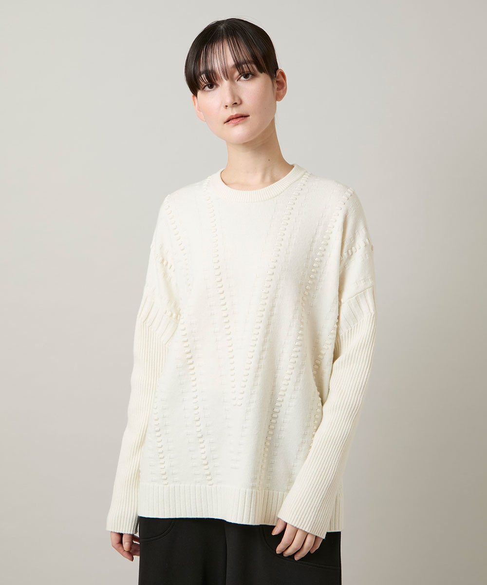 ジャカードニットデザインプルオーバー /洗える