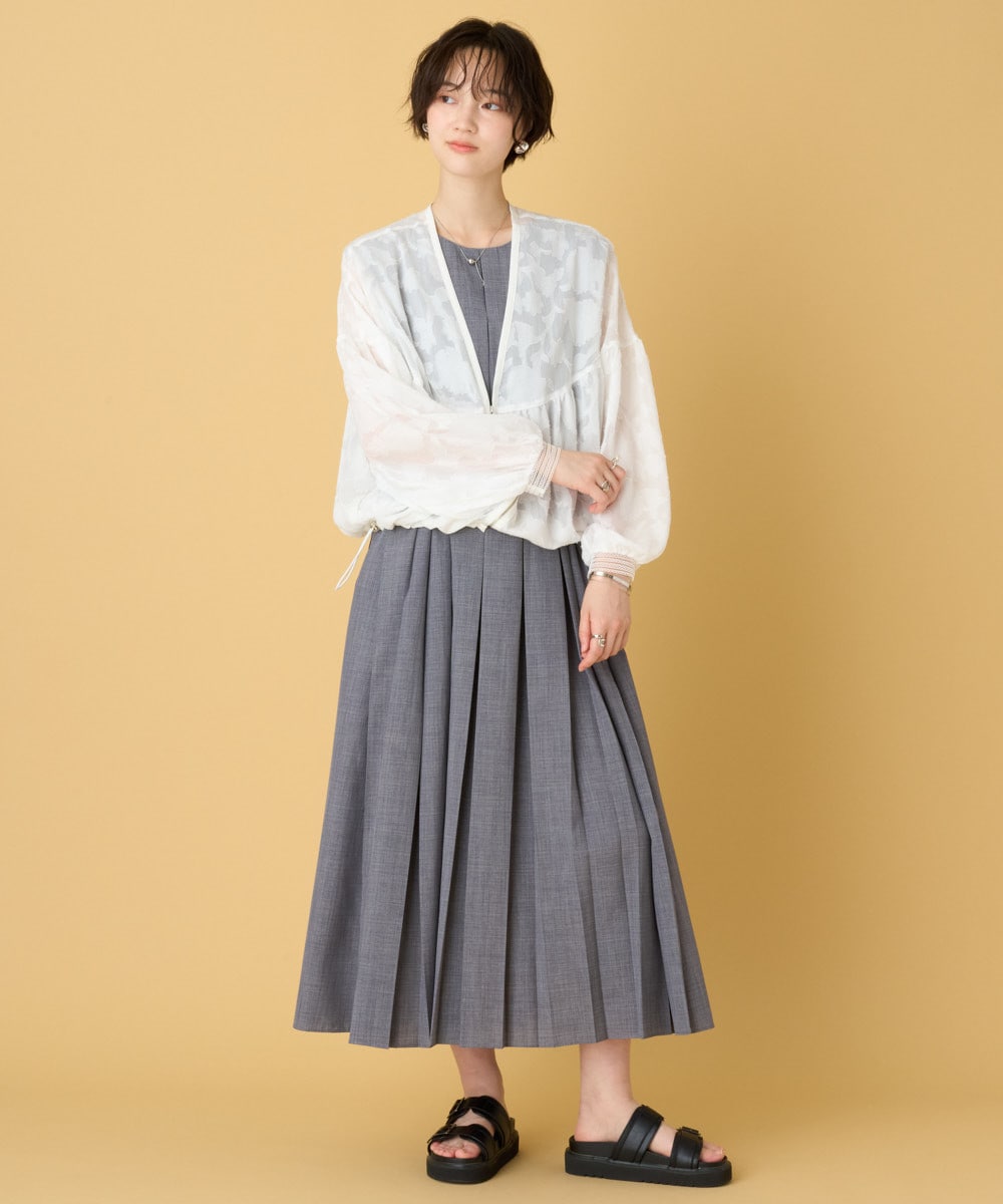 【洗える】タックプリーツワンピース