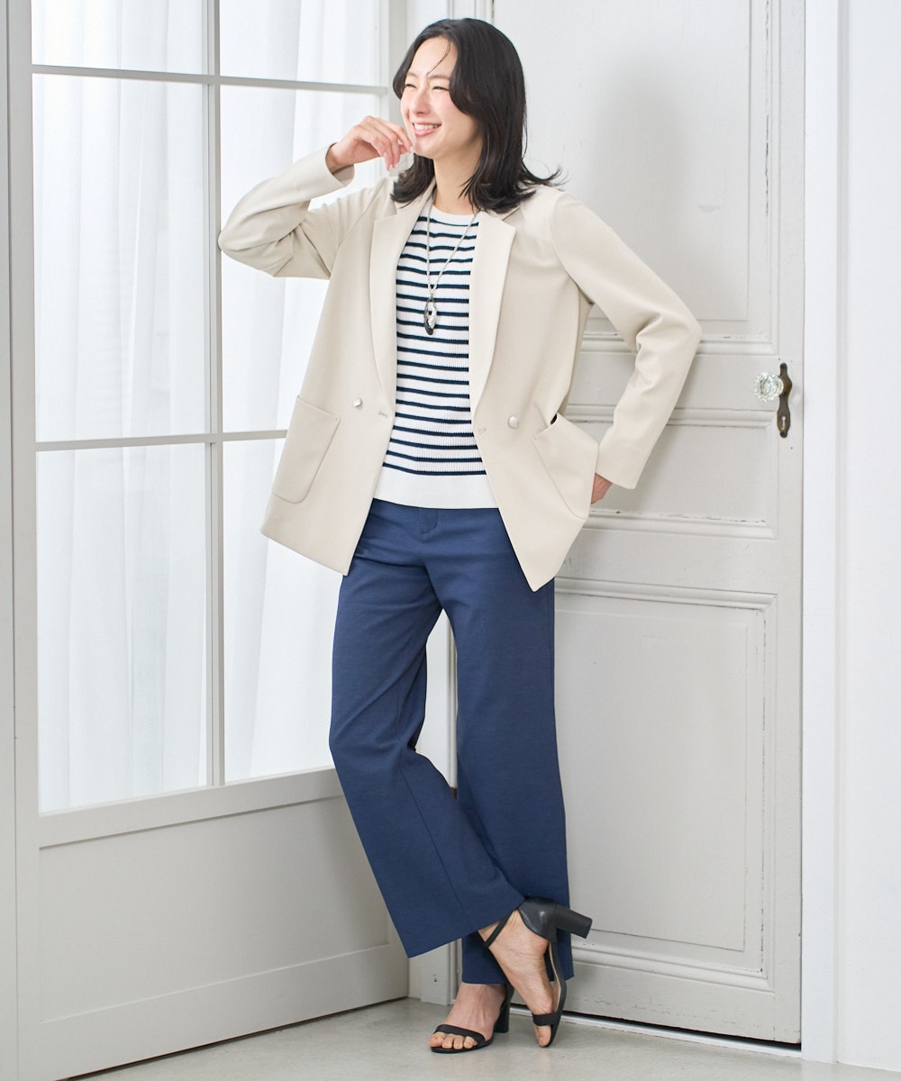 畦タック柄ニットプルオーバー