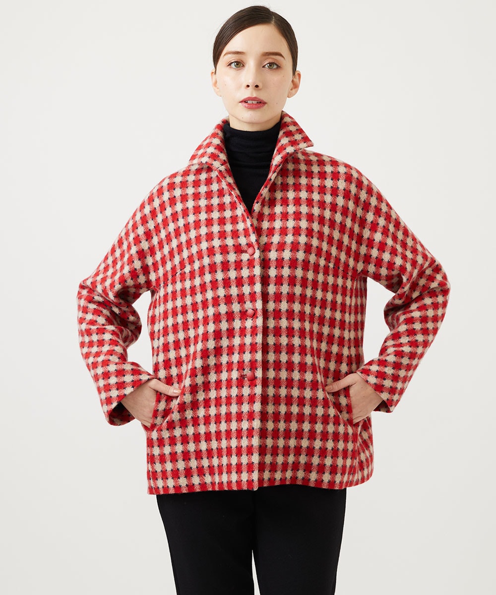 Checkered short coat