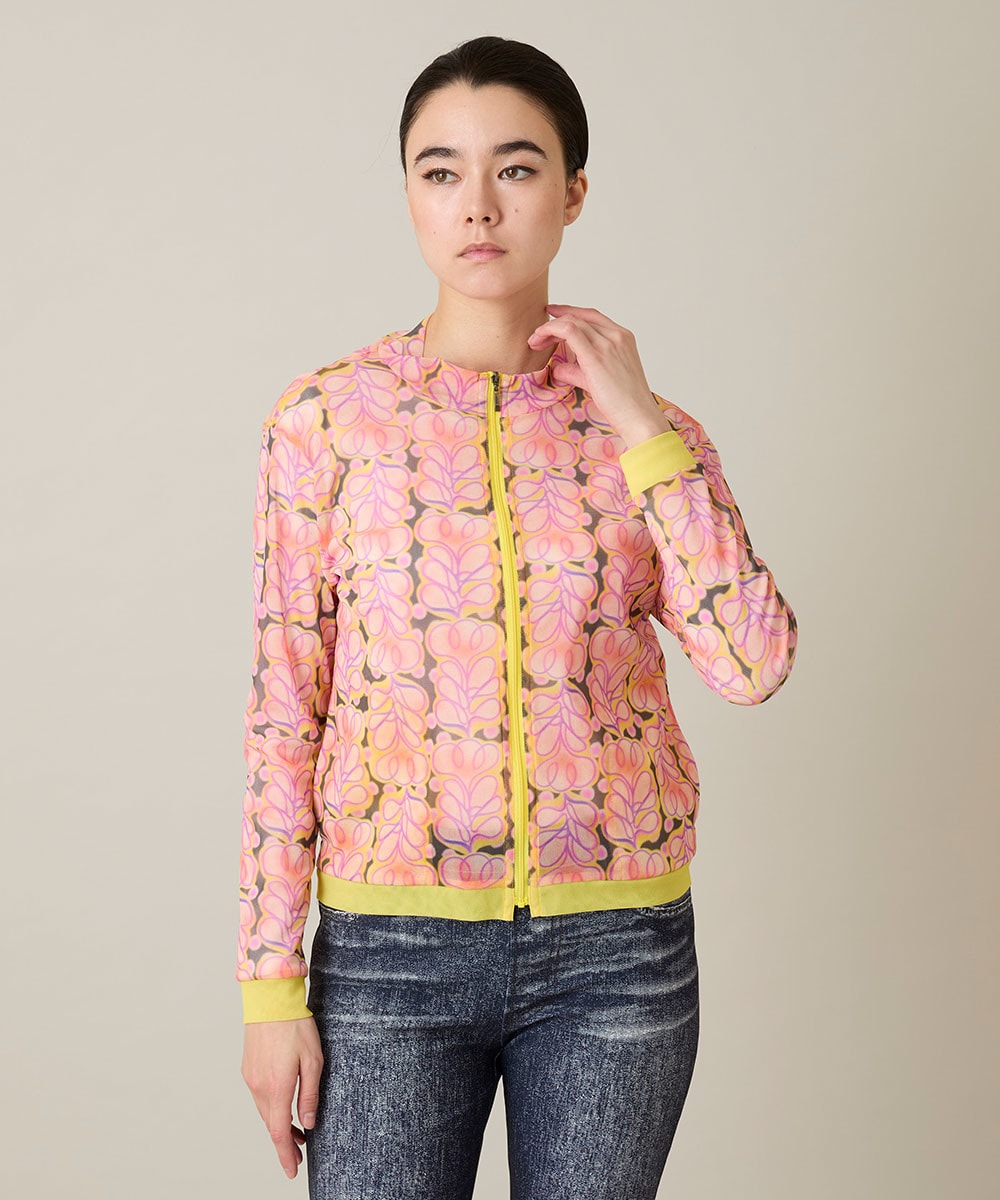ファジーフラワーチュールブルゾン/日本製/洗える
