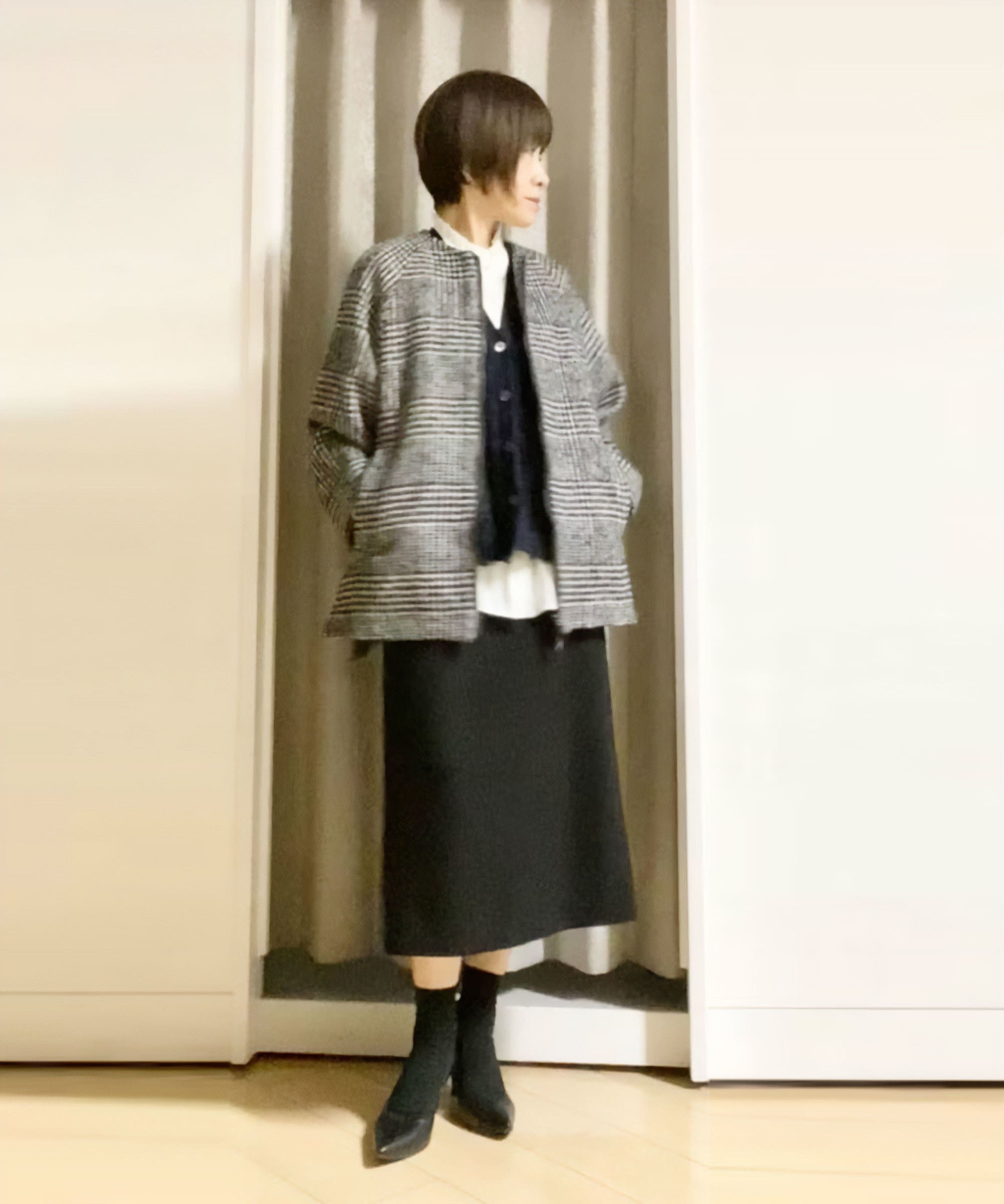 ソフトな風合いで柔らかな大人カジュアルスカート