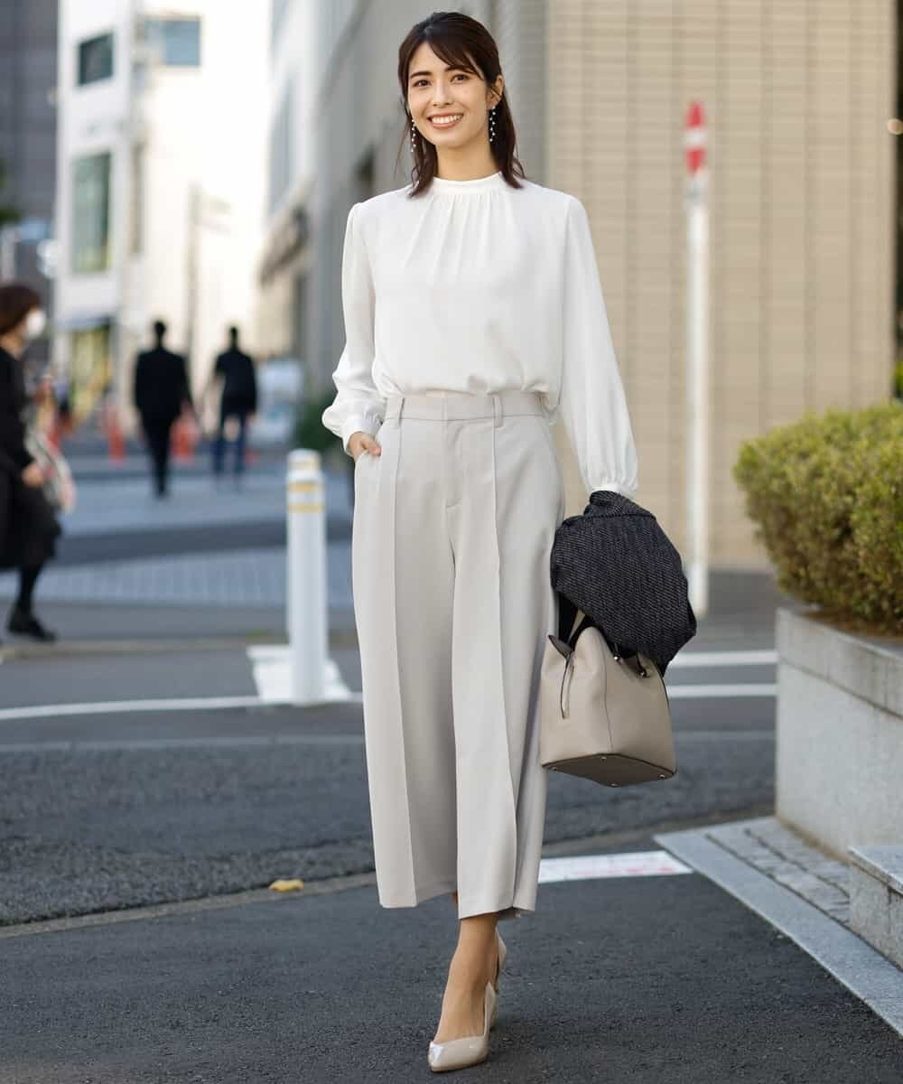 ベルト付ワイドパンツ