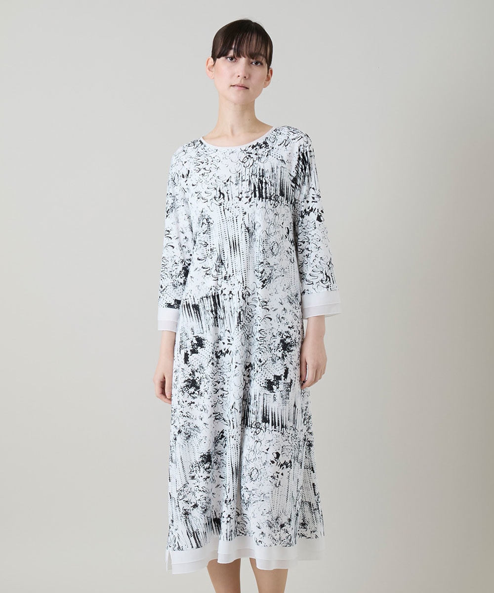 インクペインティングワンピース/日本製/洗える