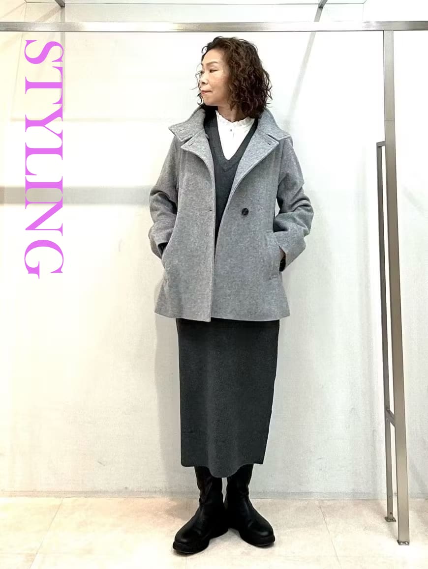 スーパー100ミドルスタンドカラーウールコート