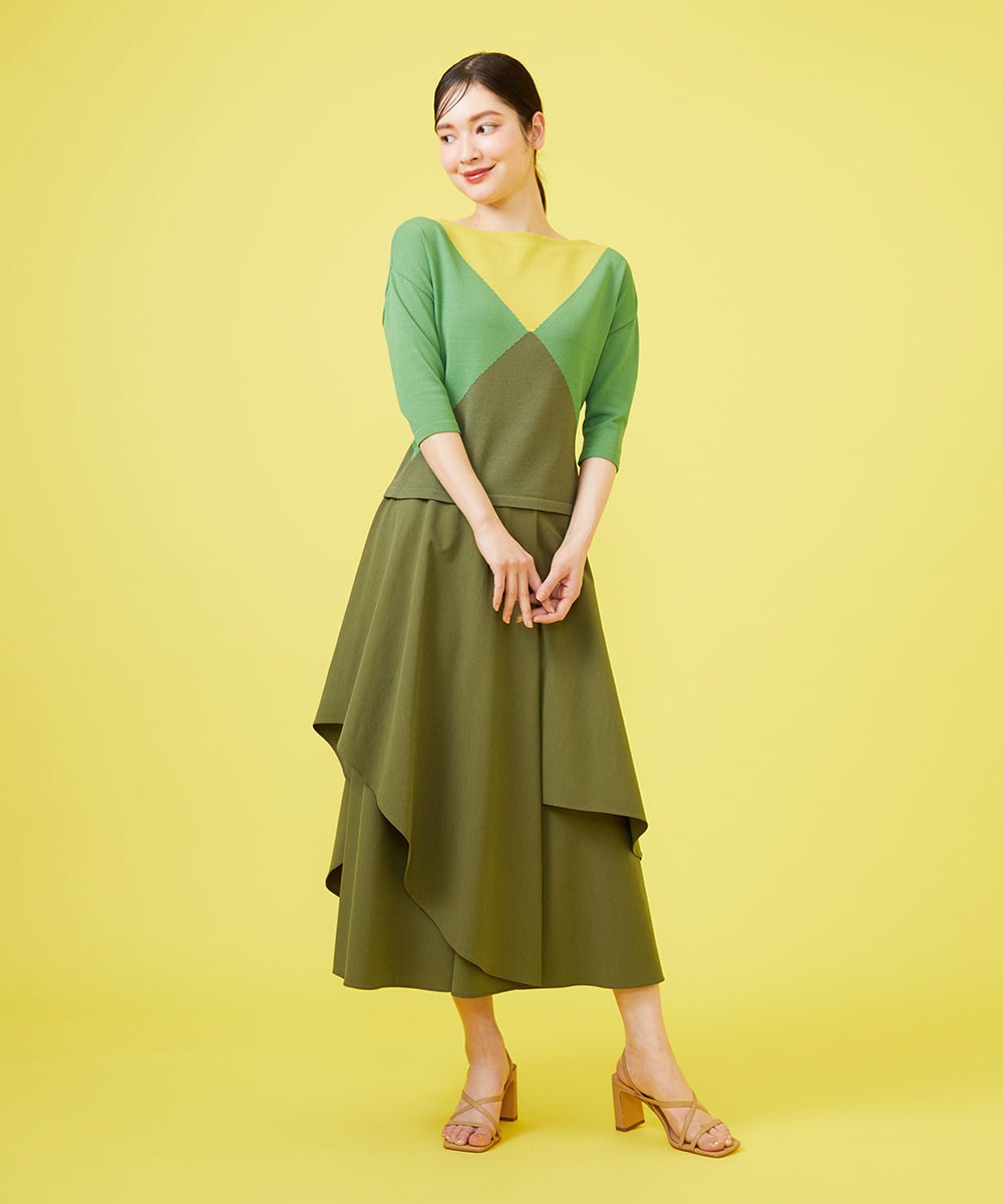 カラーブロックニット